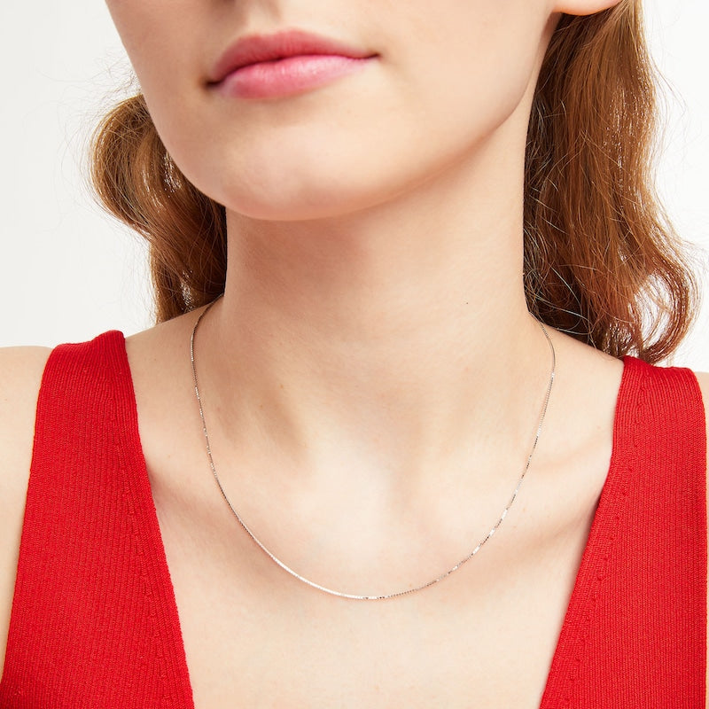 14k Gold 0.7 mm Box Chain Necklace