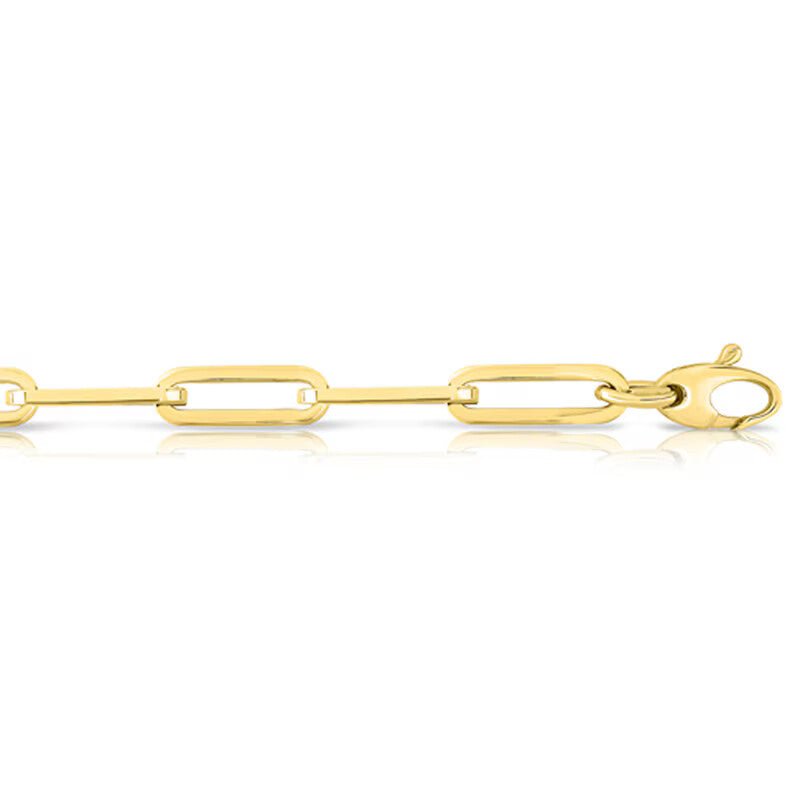 14k Gold 6.1mm Hollow Paper Clip Chain Necklace
