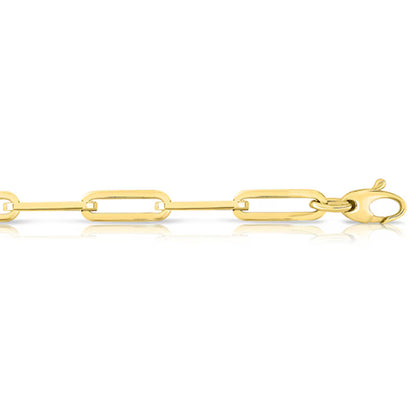 14k Gold 6.1mm Hollow Paper Clip Chain Necklace