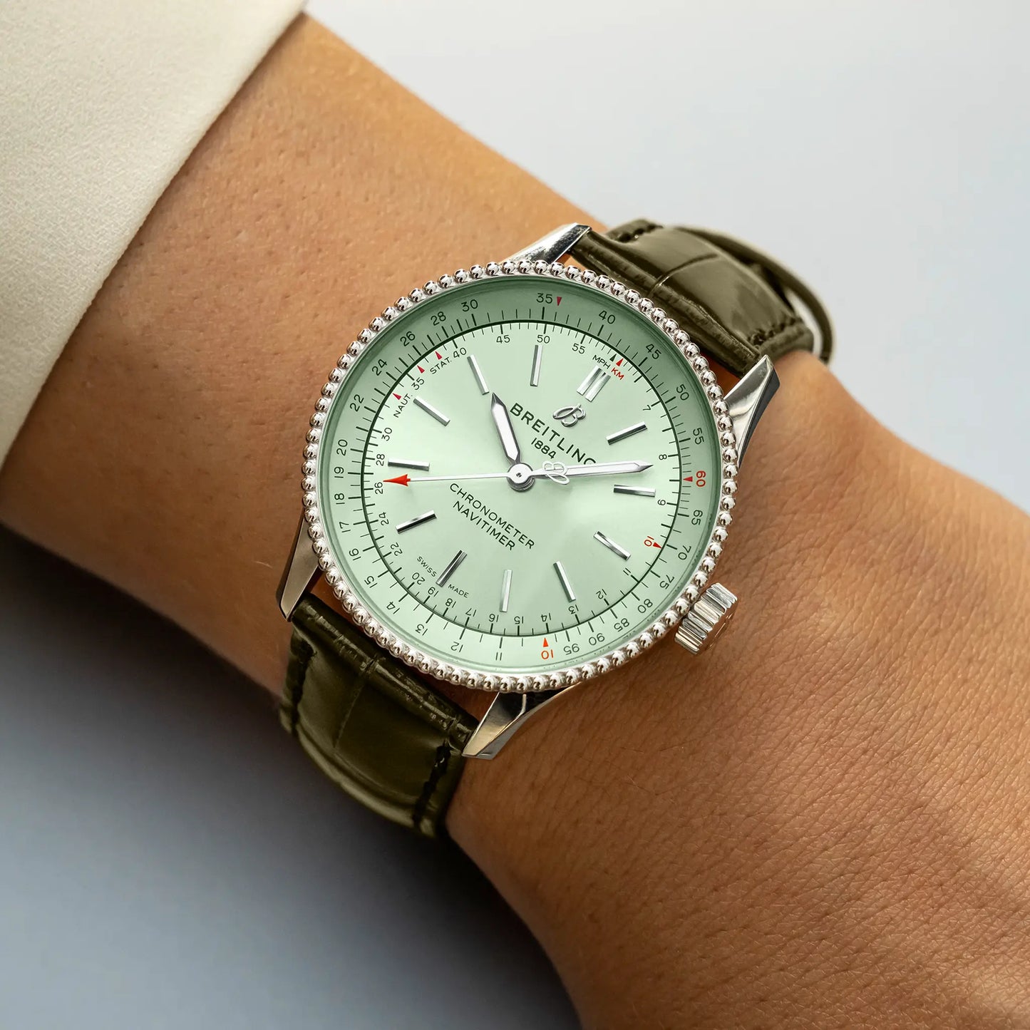Breitling Green Dial A17395361L1P1
