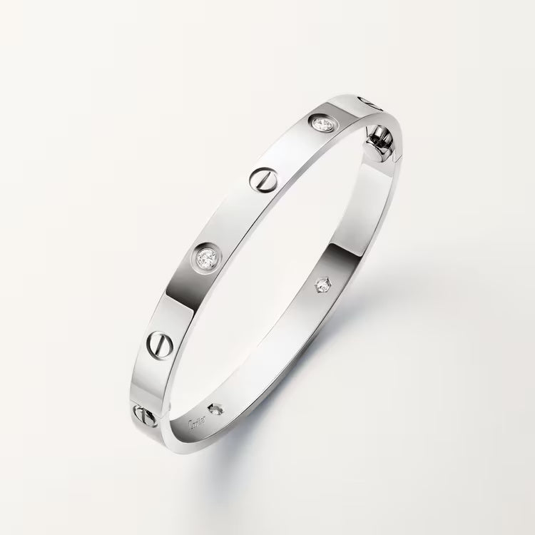 Cartier Love Bracelet 4 Diamond 18k White Gold