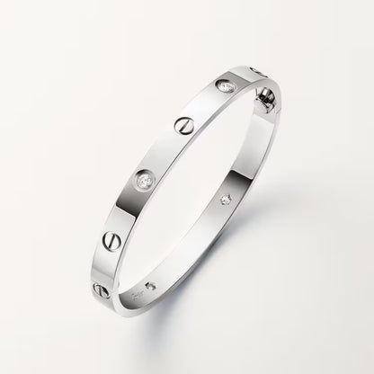 Cartier Love Bracelet 4 Diamond 18k White Gold
