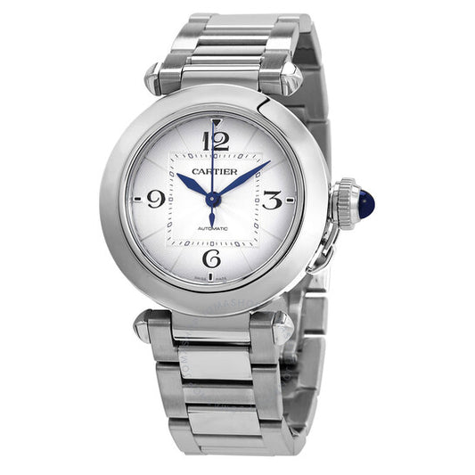Cartier Pasha Automatic Silver Dial Ladies Watch - White Dial WSPA0013