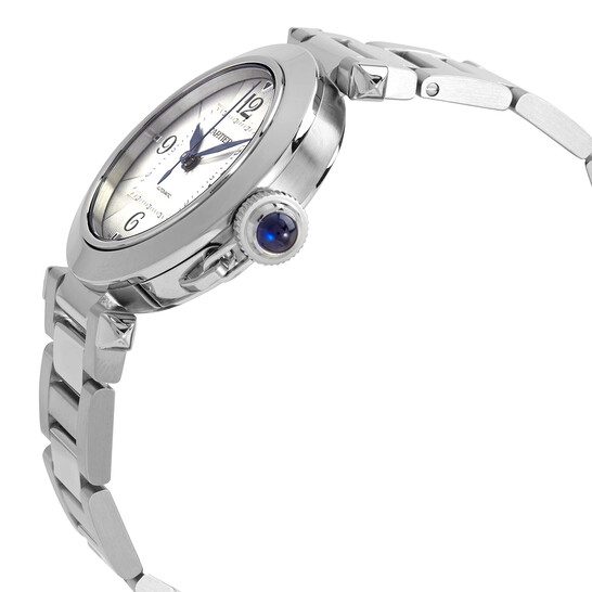 Cartier Pasha Automatic Silver Dial Ladies Watch - White Dial WSPA0013