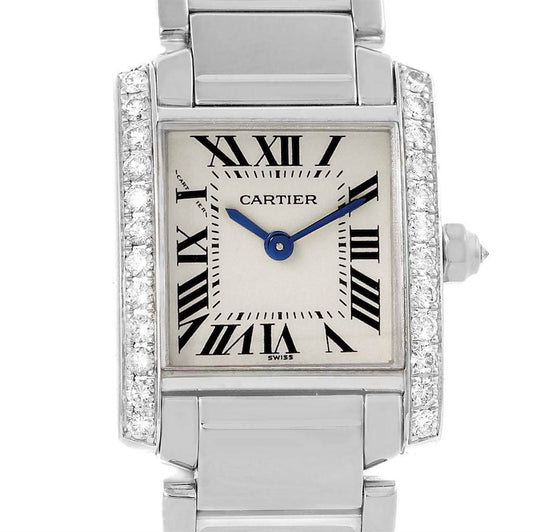 Cartier Tank Francaise 18K White Gold Diamond -  White Dial WE1002S3