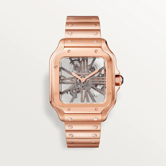 Santos Skeleton De Cartier White Dial - WHSA0016