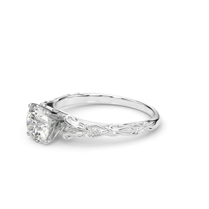 14k Gold Lab Diamond Vintage Inspired Engagement Ring