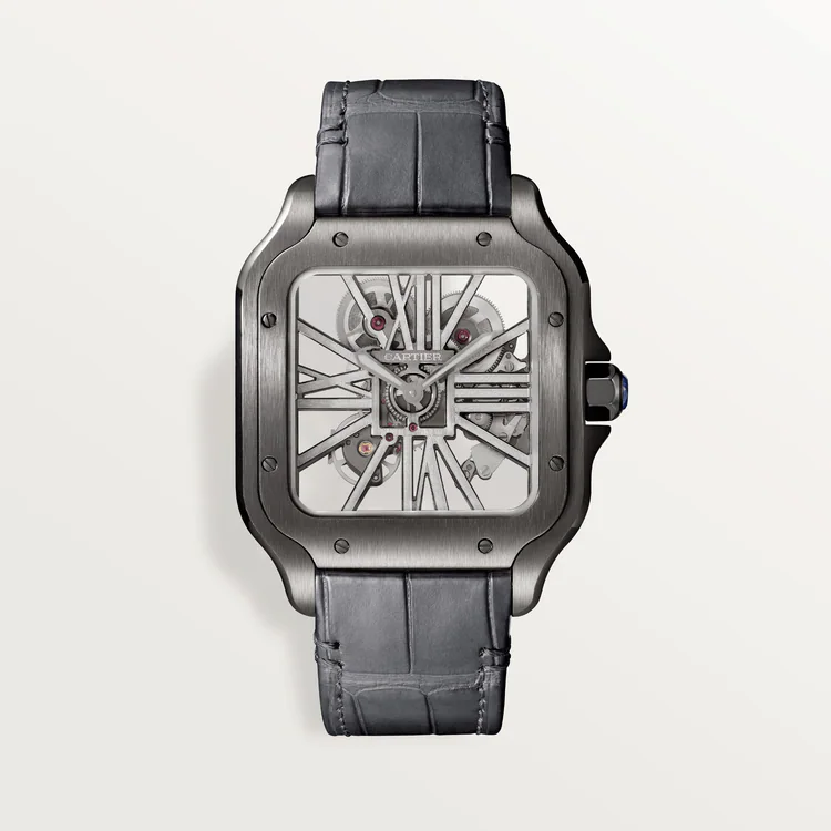 Santos Skeleton De Cartier White Dial - WHSA0009