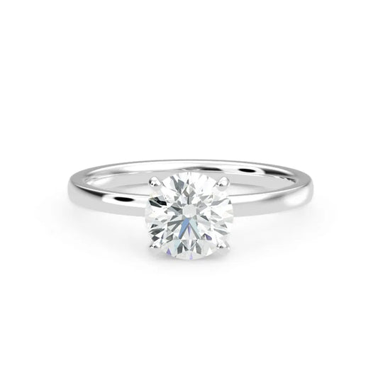14k Gold Lab Diamond 4 Prongs Comfort Fit Solitaire Ring