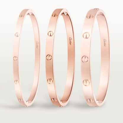LOVE Bracelet, Medium Model, 4 Diamonds Rose Gold Size 19