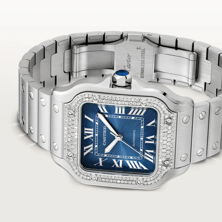 Santos De Cartier Blue Dial - W4SA0006