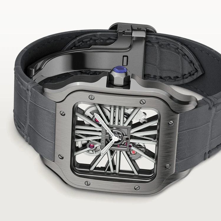 Santos Skeleton De Cartier White Dial - WHSA0009