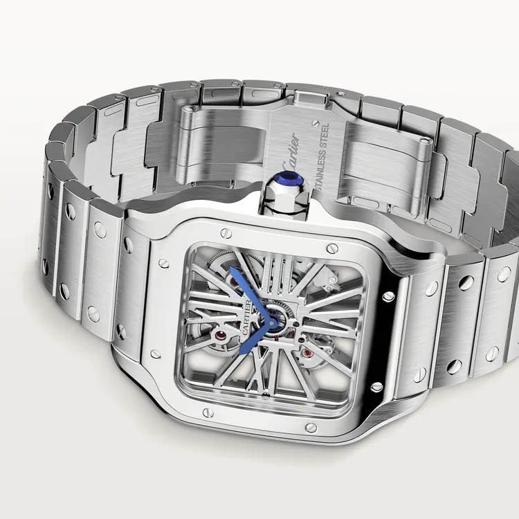 Santos Skeleton De Cartier White Dial - WHSA0015