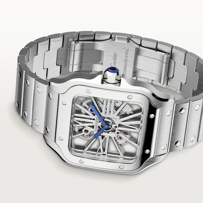 Santos Skeleton De Cartier White Dial - WHSA0015