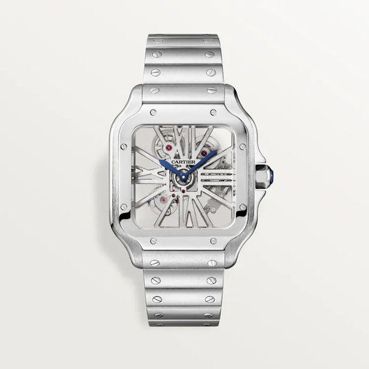 Santos Skeleton De Cartier White Dial - WHSA0015