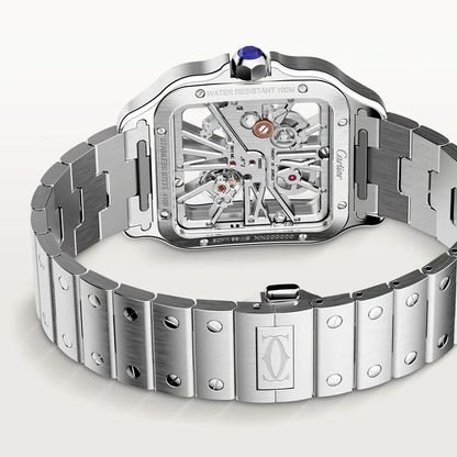 Santos Skeleton De Cartier White Dial - WHSA0015