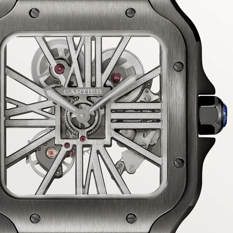 Santos Skeleton De Cartier White Dial - WHSA0009