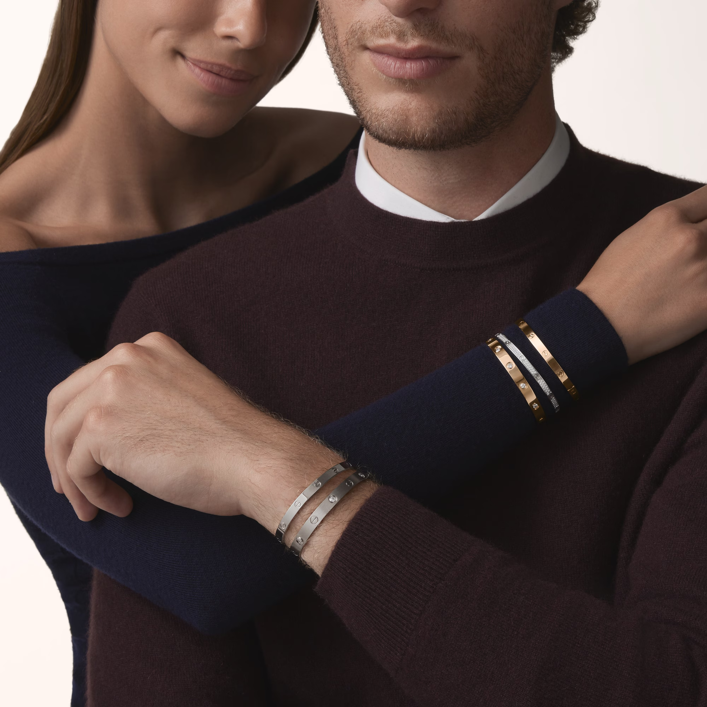 LOVE Bracelet, Medium Model, 4 Diamonds Rose Gold Size 19