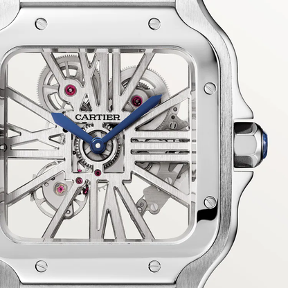 Santos Skeleton De Cartier White Dial - WHSA0015