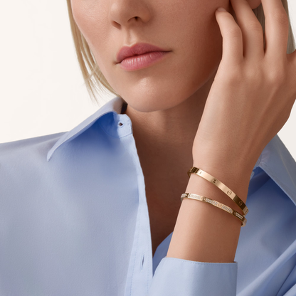 LOVE Bracelet, Medium Model, 4 Diamonds Rose Gold Size 19