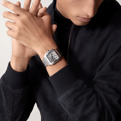 Santos Skeleton De Cartier White Dial - WHSA0015