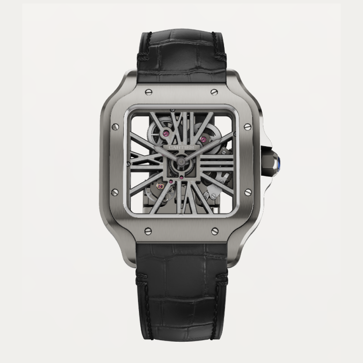 Santos Skeleton De Cartier White Dial - WHSA0009