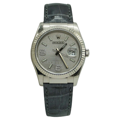 Rolex Datejust 36mm Oyster Perpetual Rhodium Wave Dial 116139