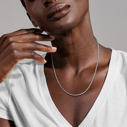 14k Gold 3 1/4 ct Lab-grown Diamond Tennis Necklace