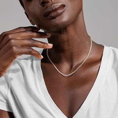 14k Gold 10 1/4 ct Lab-grown Diamond Tennis Necklace