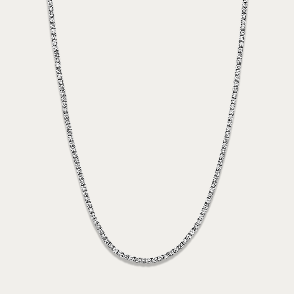 14k Gold 3 1/4 ct Lab-grown Diamond Tennis Necklace