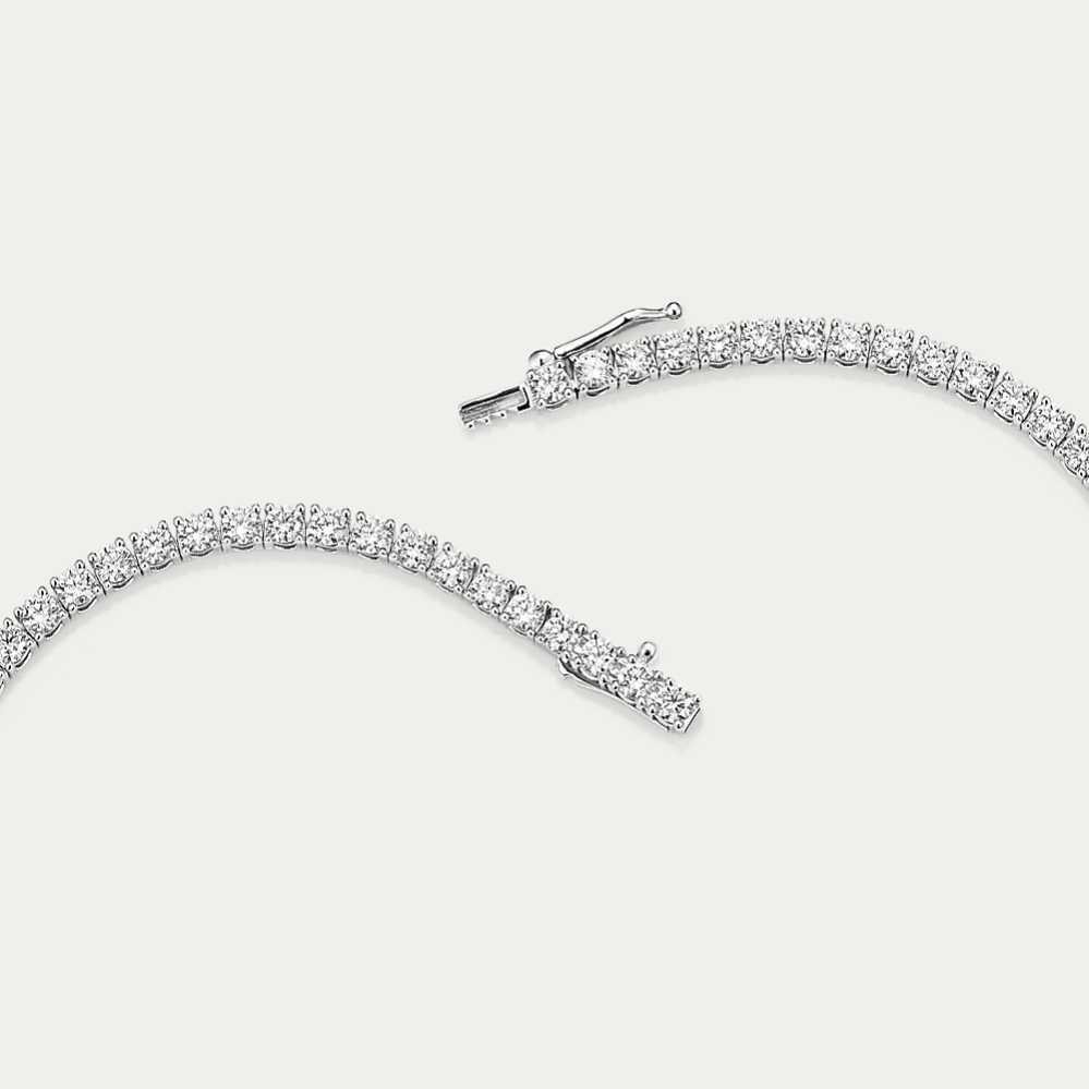 14k Gold 10 1/4 ct Lab-grown Diamond Tennis Necklace