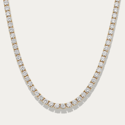 14k Gold 10 1/4 ct Lab-grown Diamond Tennis Necklace