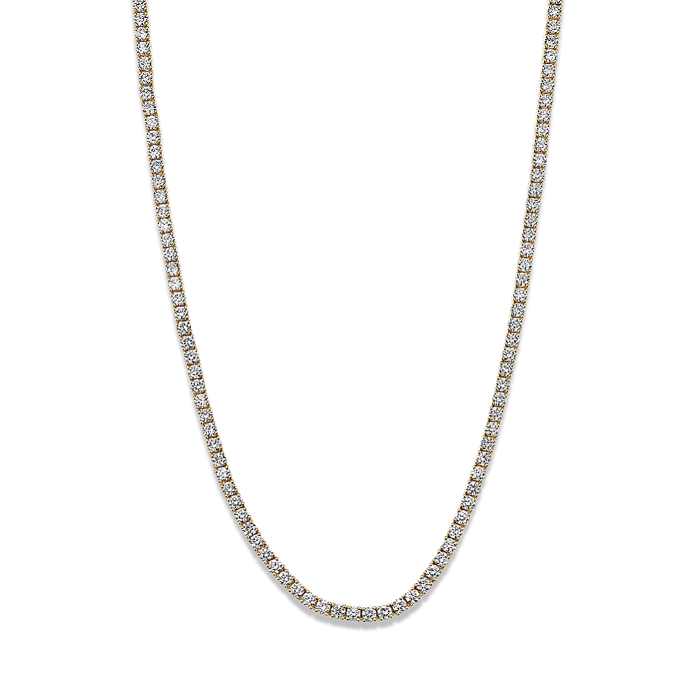14k Gold 5 ct Lab-grown Diamond Tennis Necklace