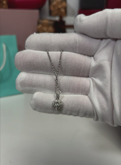 Heart Diamond Pendant 14k White Gold Necklace