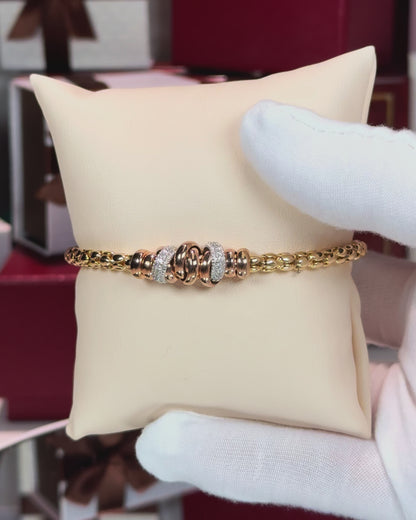 14k Yellow Gold Diamond Braelet