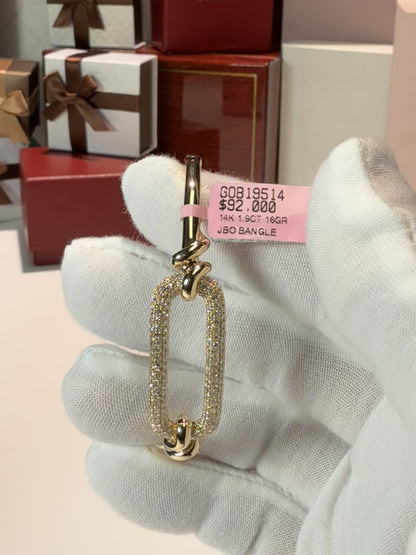 Diamond Loop 14k Yellow Gold Bangle