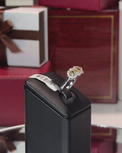 Fancy Color Diamonds 14k White Gold Ring
