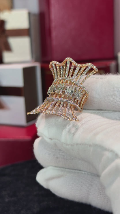 Ribbon Design 14k Rose Gold Diamond Ring