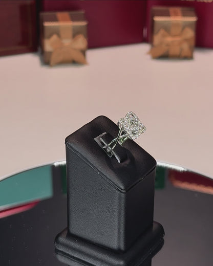 14k White Gold Dancing Diamond Cross Shank Ring