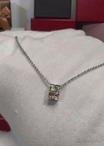 Baguette Diamond Pendant 14k White Gold Necklace