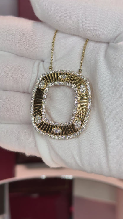 14k Yellow Gold and Diamond Lavalier Necklace