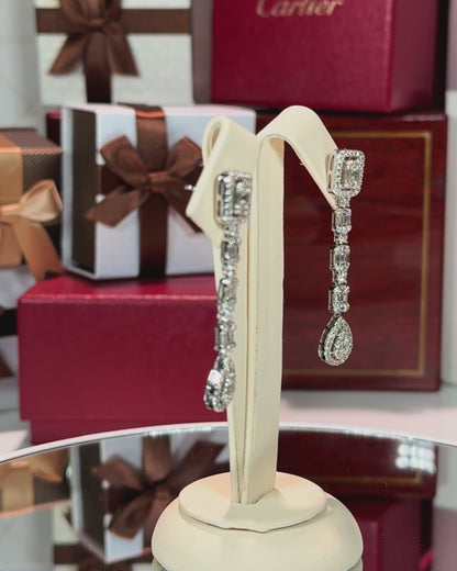 14k White Gold Diamond Earrings