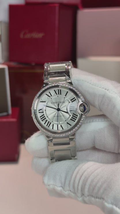 Cartier Ballon Bleu Steel White Dial W4BB0024