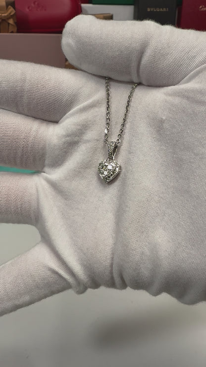 Heart Diamond Pendant 14k White Gold Necklace