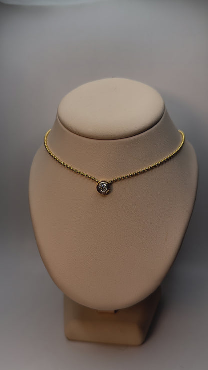 Diamond Pendant 14k Yellow Gold Necklace