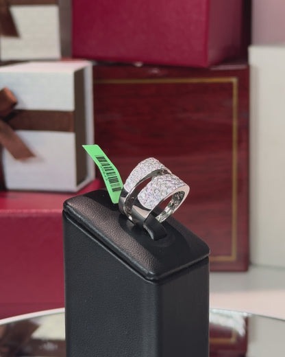 18k White Gold Canyon Design Diamond Ring