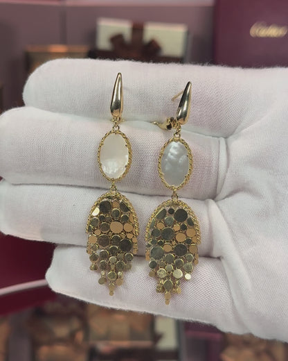 14k Yellow Gold Mother of Pearl Earrings