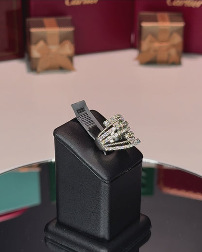 14k White Gold Layered Diamond Ring