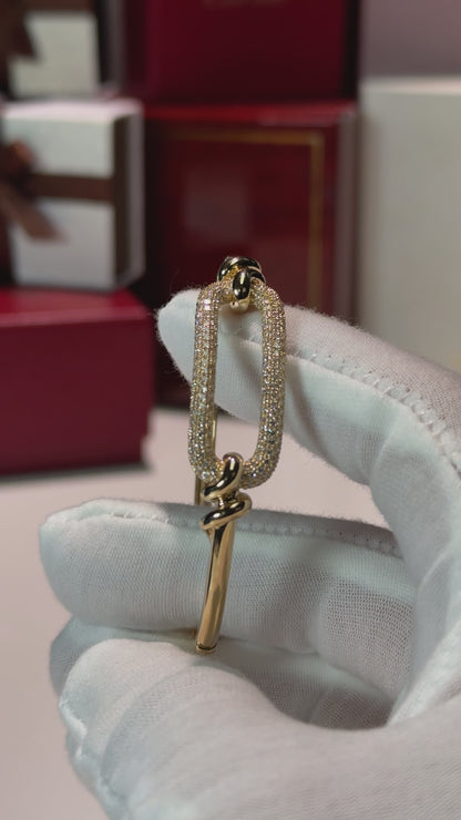 Diamond Loop 14k Yellow Gold Bangle