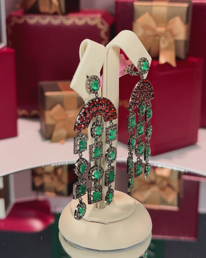 14k Black Gold Chandelier Earrings